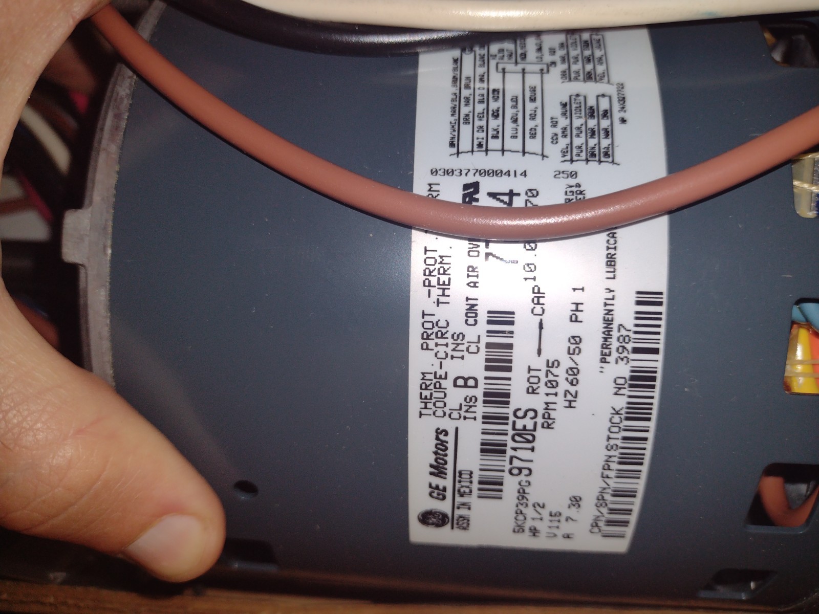 GE 5KCP39MGE215ES 1/2Hp Blower Motor New Old Stock Fast Shipping PN 3996