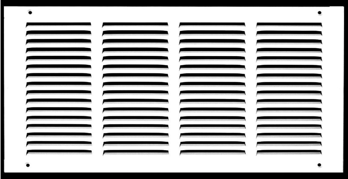 HVAC Premium 18″ x 8” [Duct Opening] Flat Stamped Steel Return Air Grille