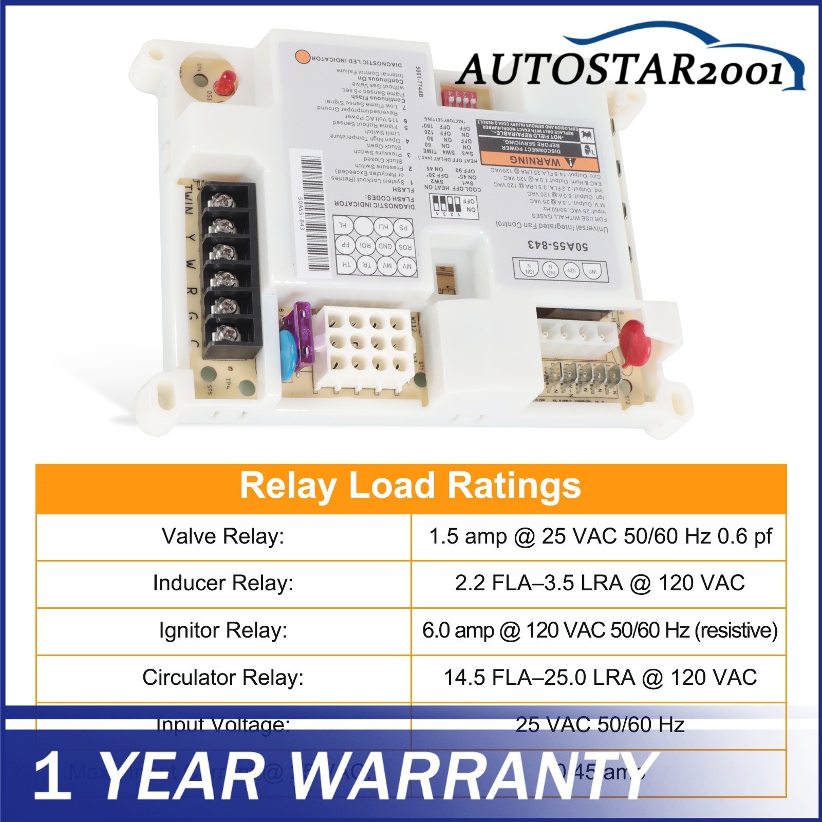 50A55-843 Fit For White Rodgers Lennox Integrated Furnace Control Board NEW