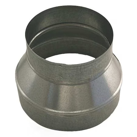 Greenseam Grr8p7pga24 Round Duct Reducer, 8 In X 7 In Duct Dia, Galvanized