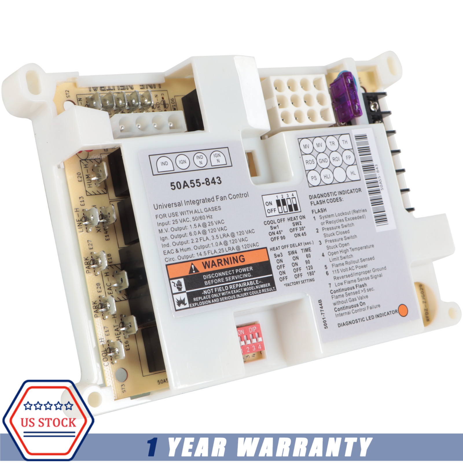 Integrated Furnace Control Board NEW For White Rodgers Lennox 50A55-843