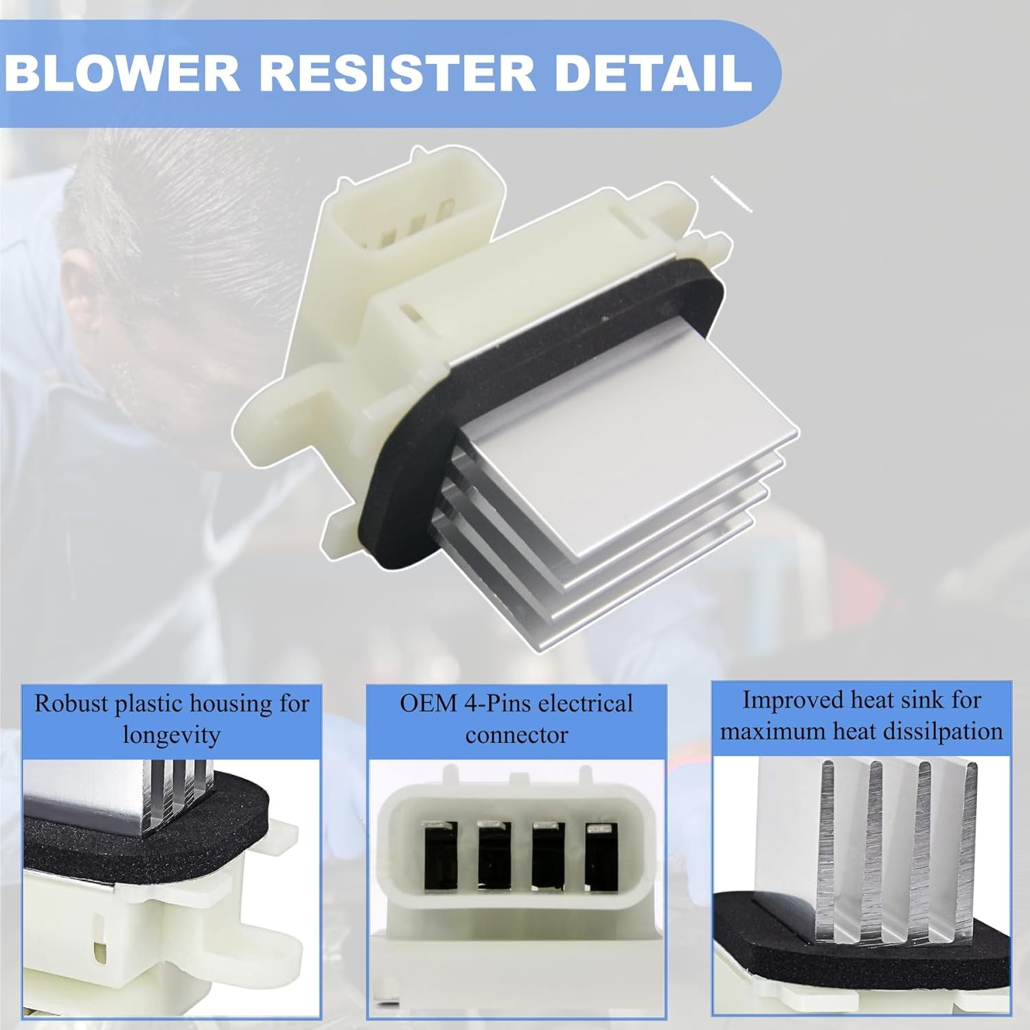Blower Resistor with Harness Compatible with 2010-2017 Expedition 2010-2014 F-15