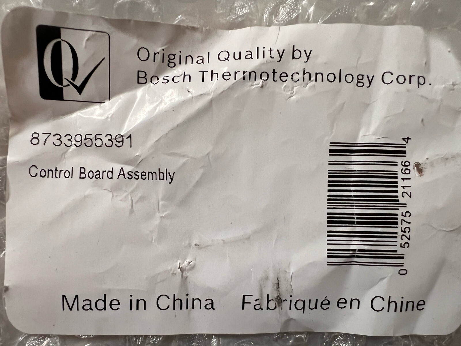Bosch Thermotechnology Corp. 8733955391 Control Board Assembly New Open Box