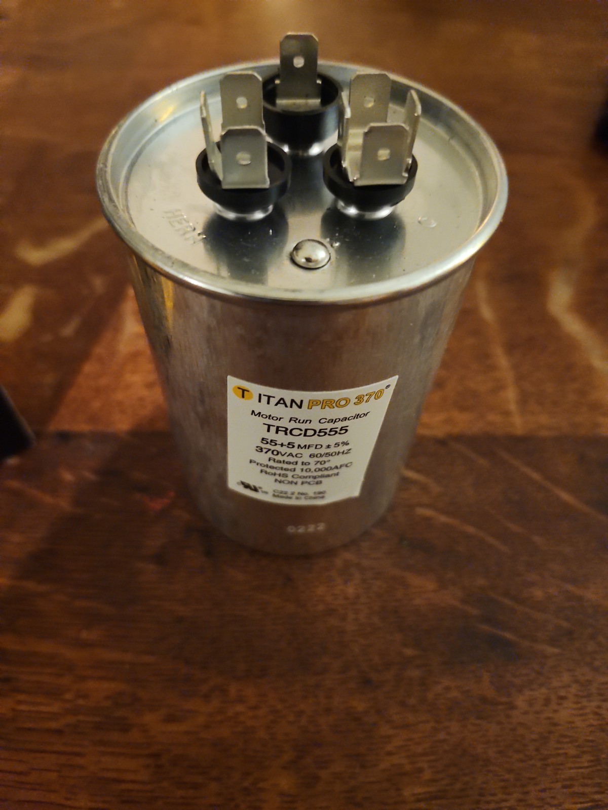 Titan Pro TRCFD555 HVAC Round Capacitor 55/5 MFD/UF 440/370 VAC