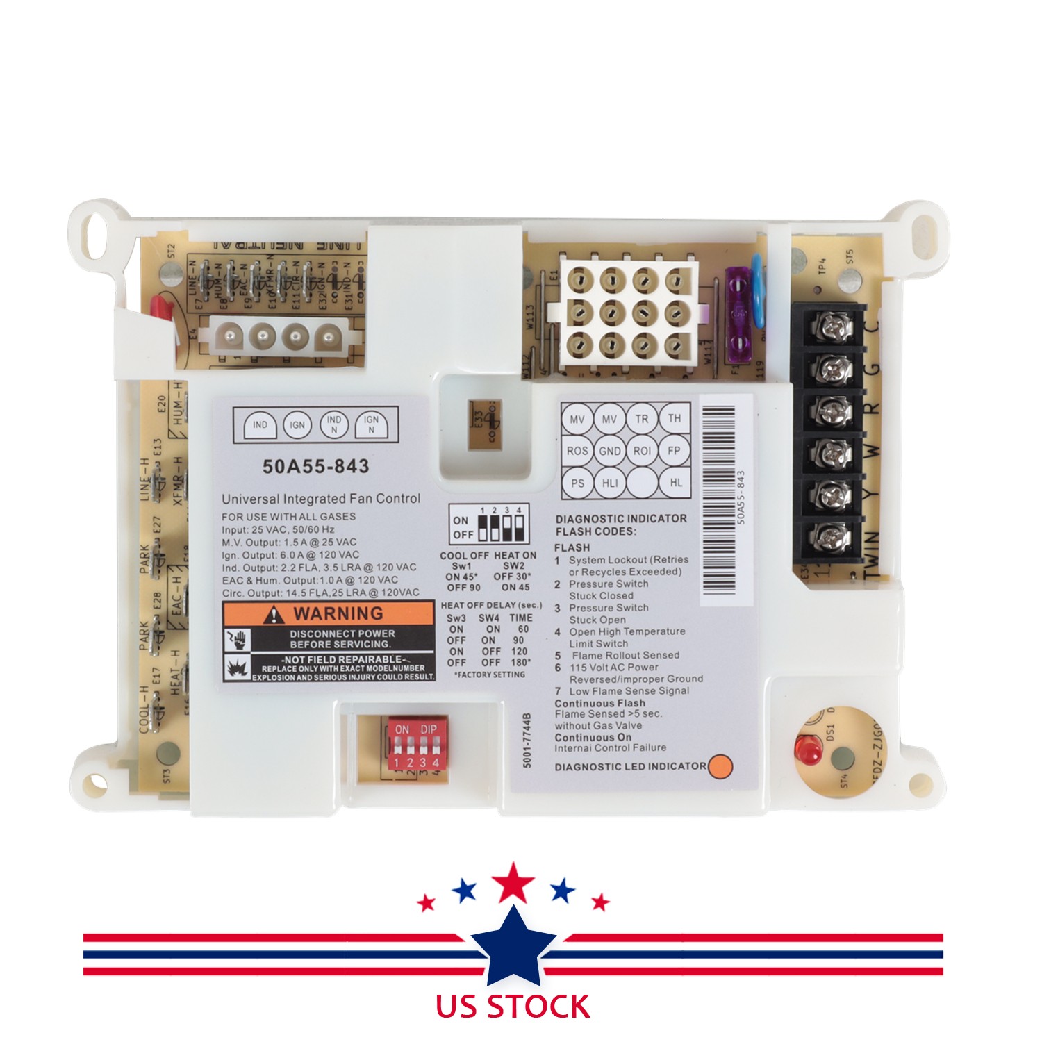 Integrated Furnace Control Board 50A55-843 For White Rodgers Lennox