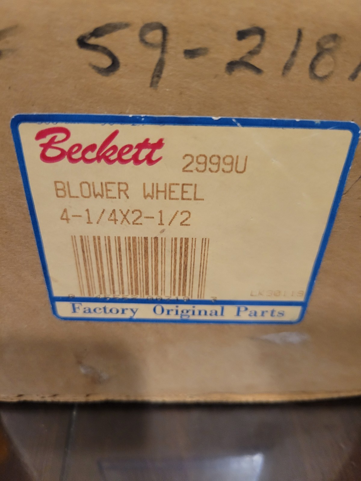 BECKETT BLOWER WHEEL 2999U FOR AFG OIL BURNER