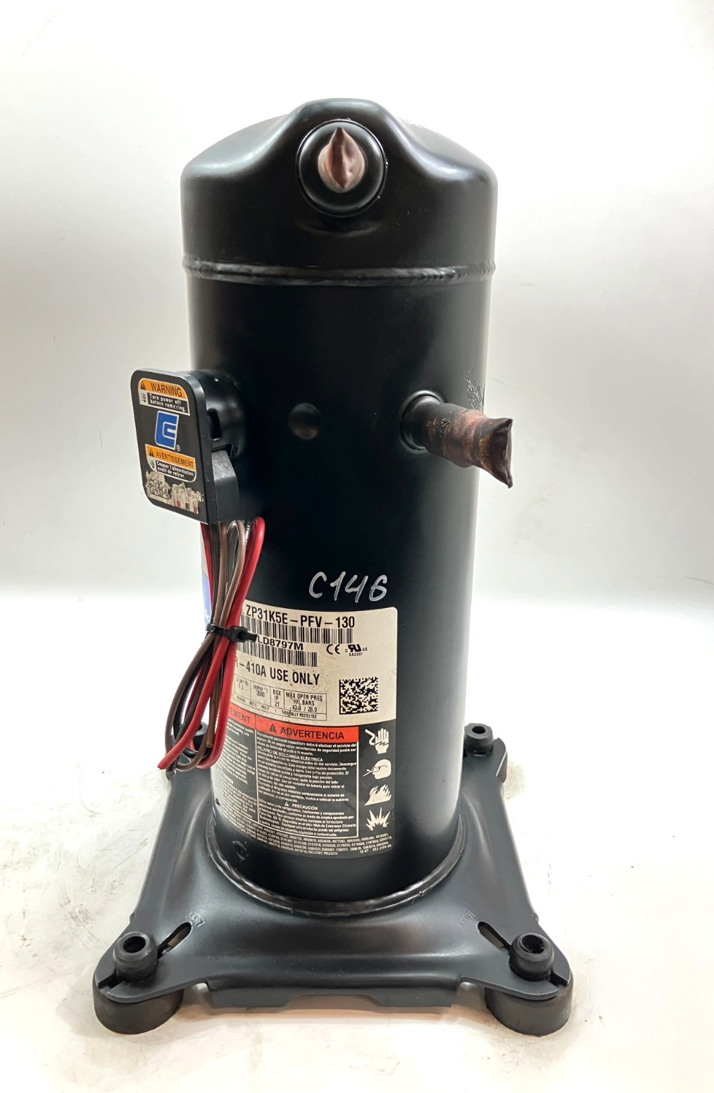 Copeland 2.5 Ton Scroll Compressor ZP31K5E-PFV-130 R410A 208/230V 1 PH used C146