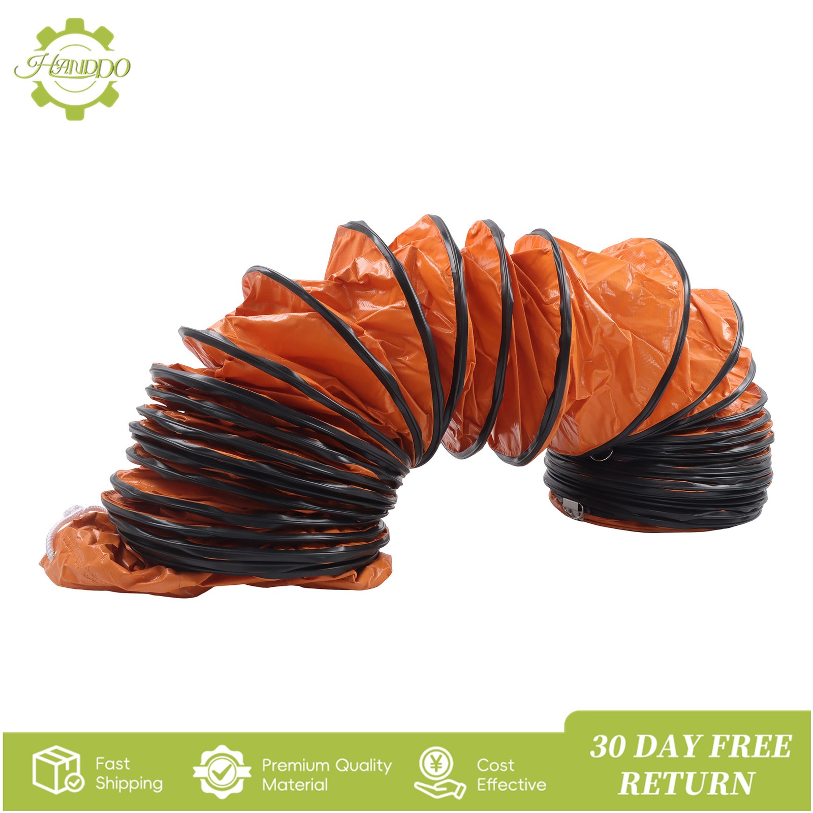 10″×25ft PVC Flexible Duct Hose, HVAC Duct Hosing Flame Retardant for Ventilator