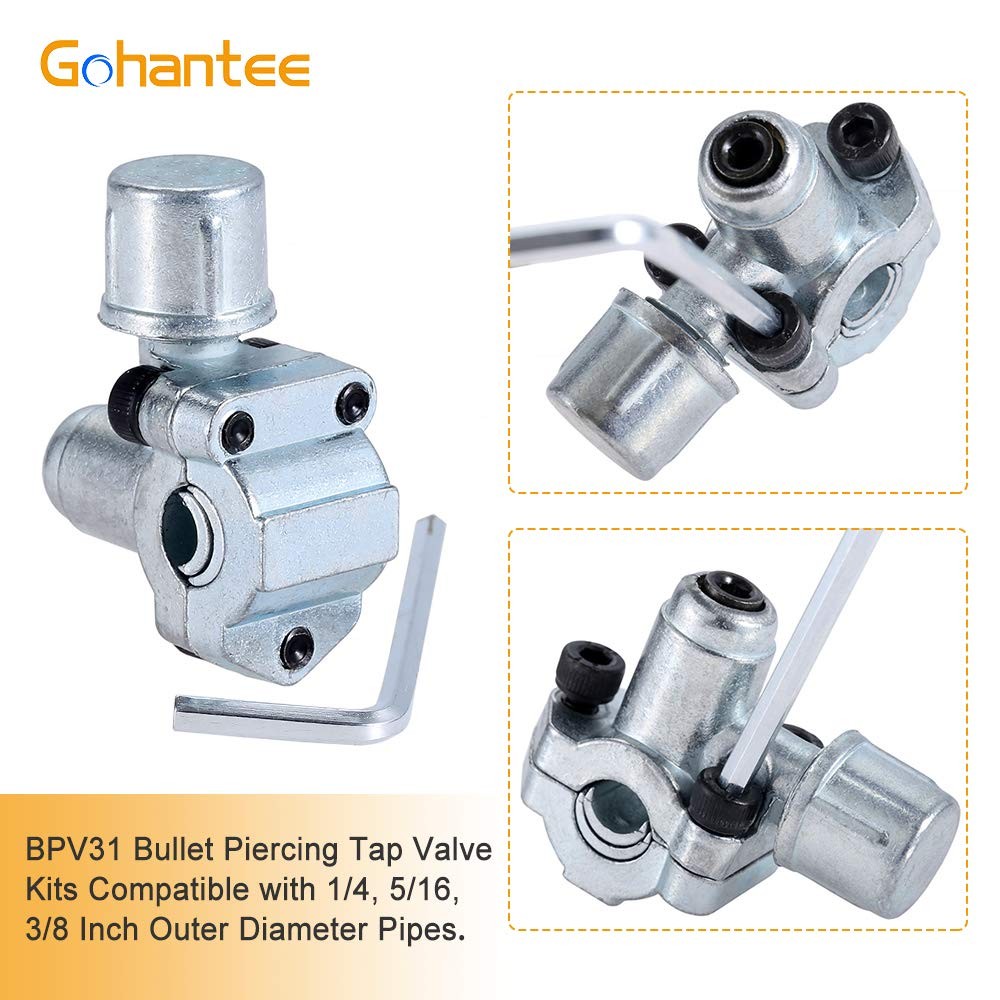 4 Pack BPV-31 Bullet Piercing Tap Valve Kits 1/4 inch, 5/16 3/8 inch
