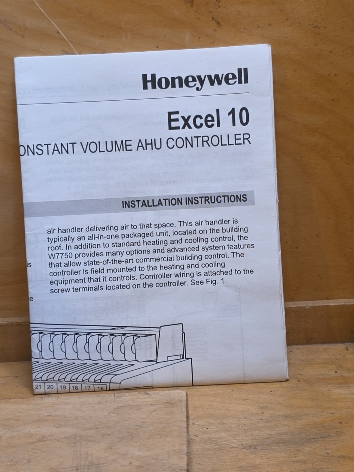 Honeywell W7750B2011 Constant Volume Air Handling Unit Excel 10