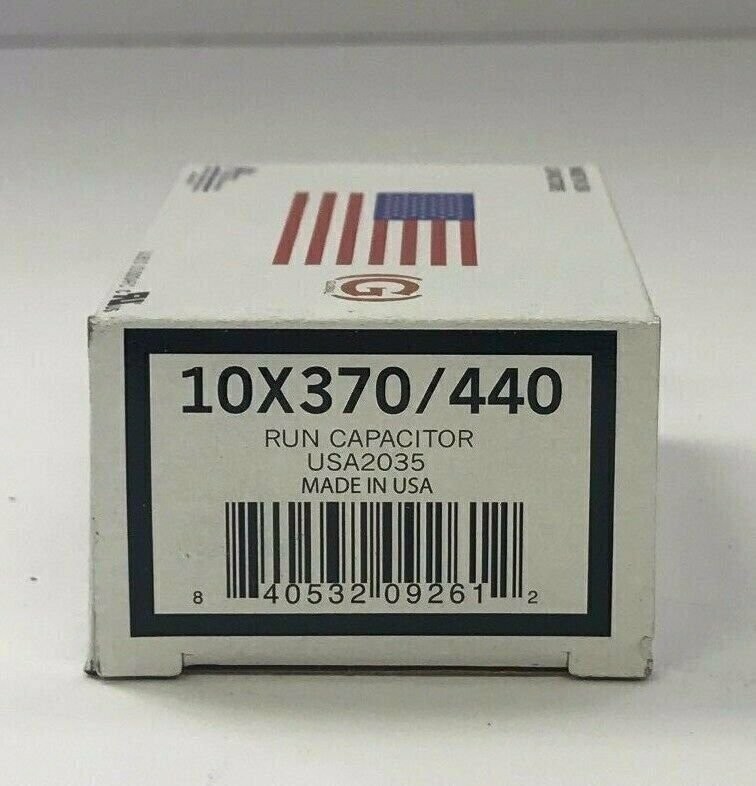 AmRad USA2035 Run Capacitor 10.0 uf MFD 370 / 440 Volt Made in USA