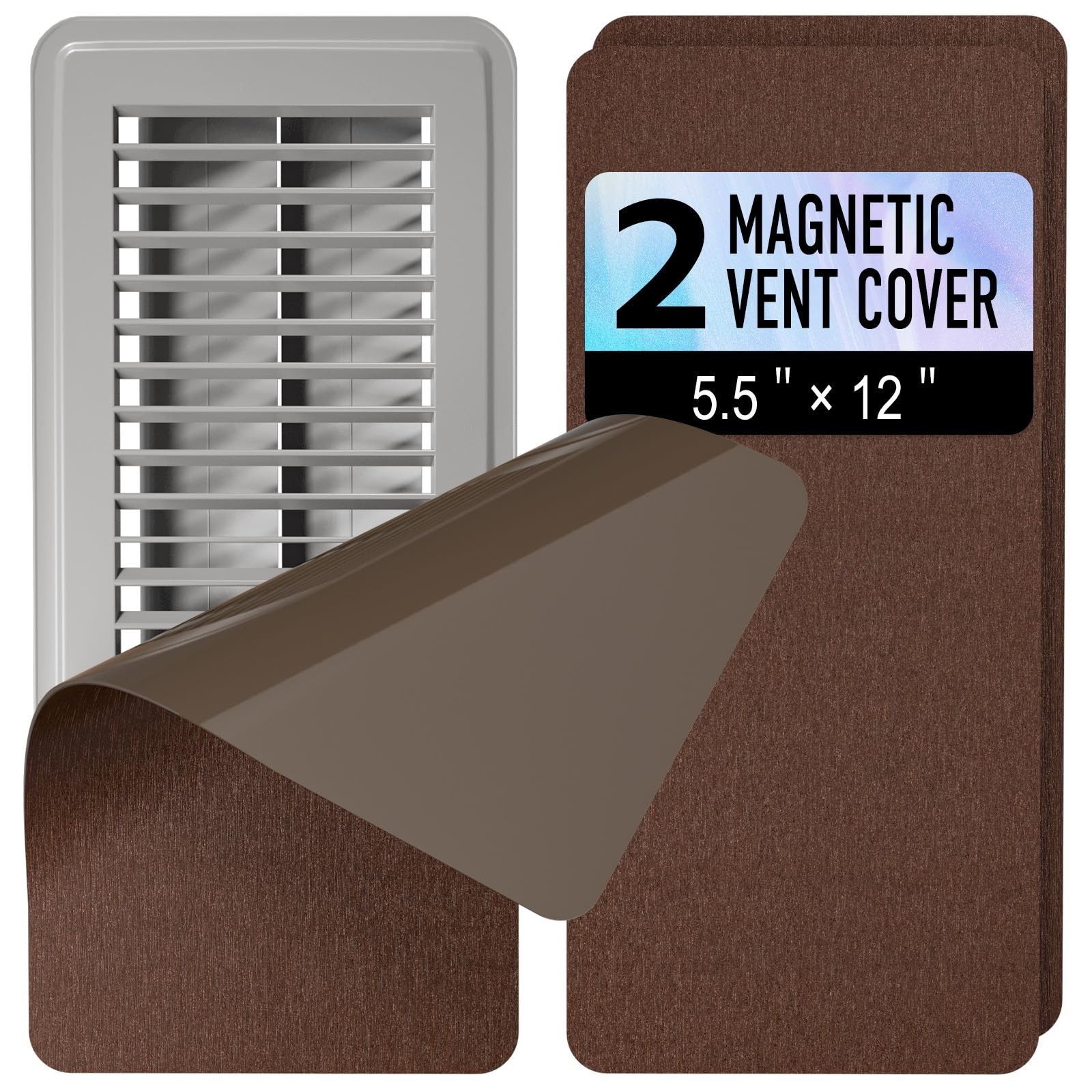2 Pack Magnetic Vent Covers for Home 5.5″ x 12″ 2 Pack-Bronze, Bronze