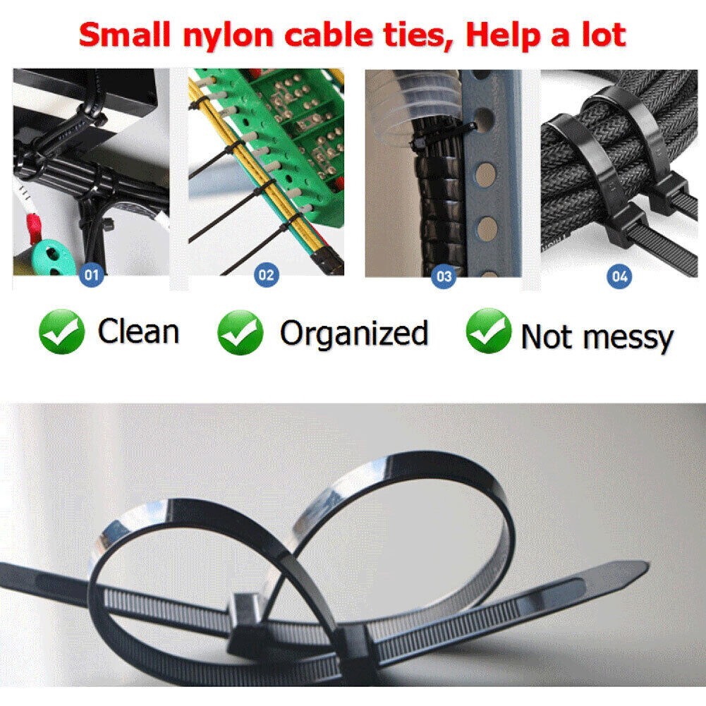 100 BLACK CABLE ZIP TIES Heavy Duty UV Resistant UL 4 6 8 10 12 15 18 24″ & 36″