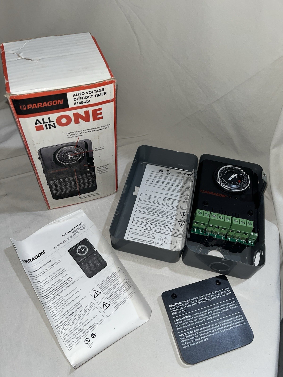 Paragon Mechanical 8000 Series Auto Voltage Defrost Timer *Open Box* 8145-AV