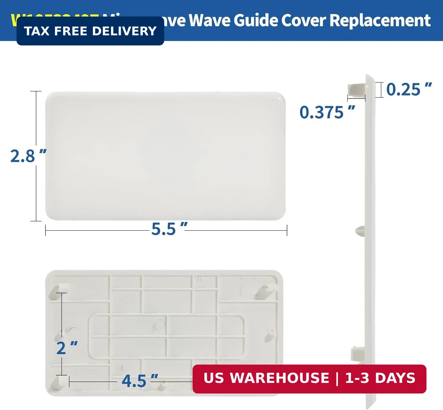 W10533497 3021428 Microwave Inlet Cover Replacement Compatible with Whirlpool Ma