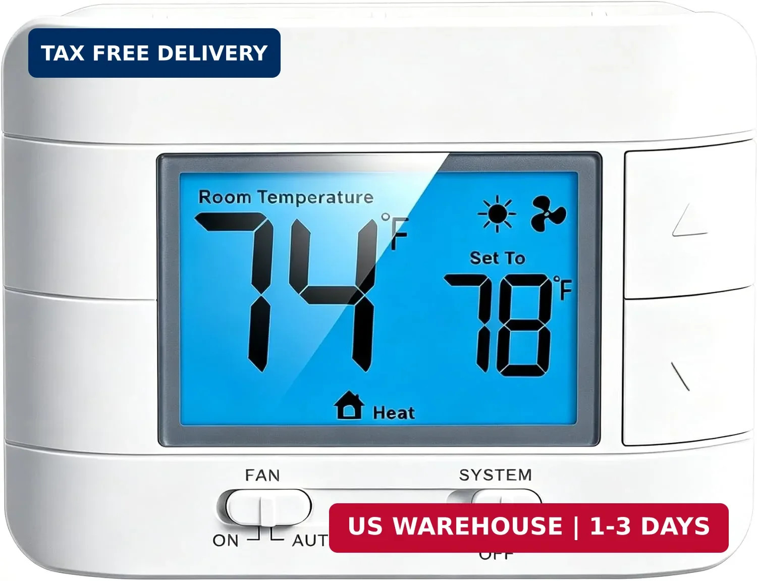Aowel Non-Programmable Thermostats for House, Single-Stage 1 Heat/ 1 Cool, Simpl