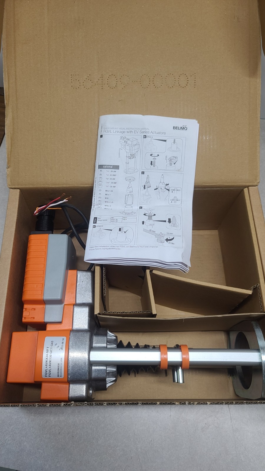 Belimo FGVL+AVKX24-MFT Programmable Valve Actuator with Fail Safe 24V