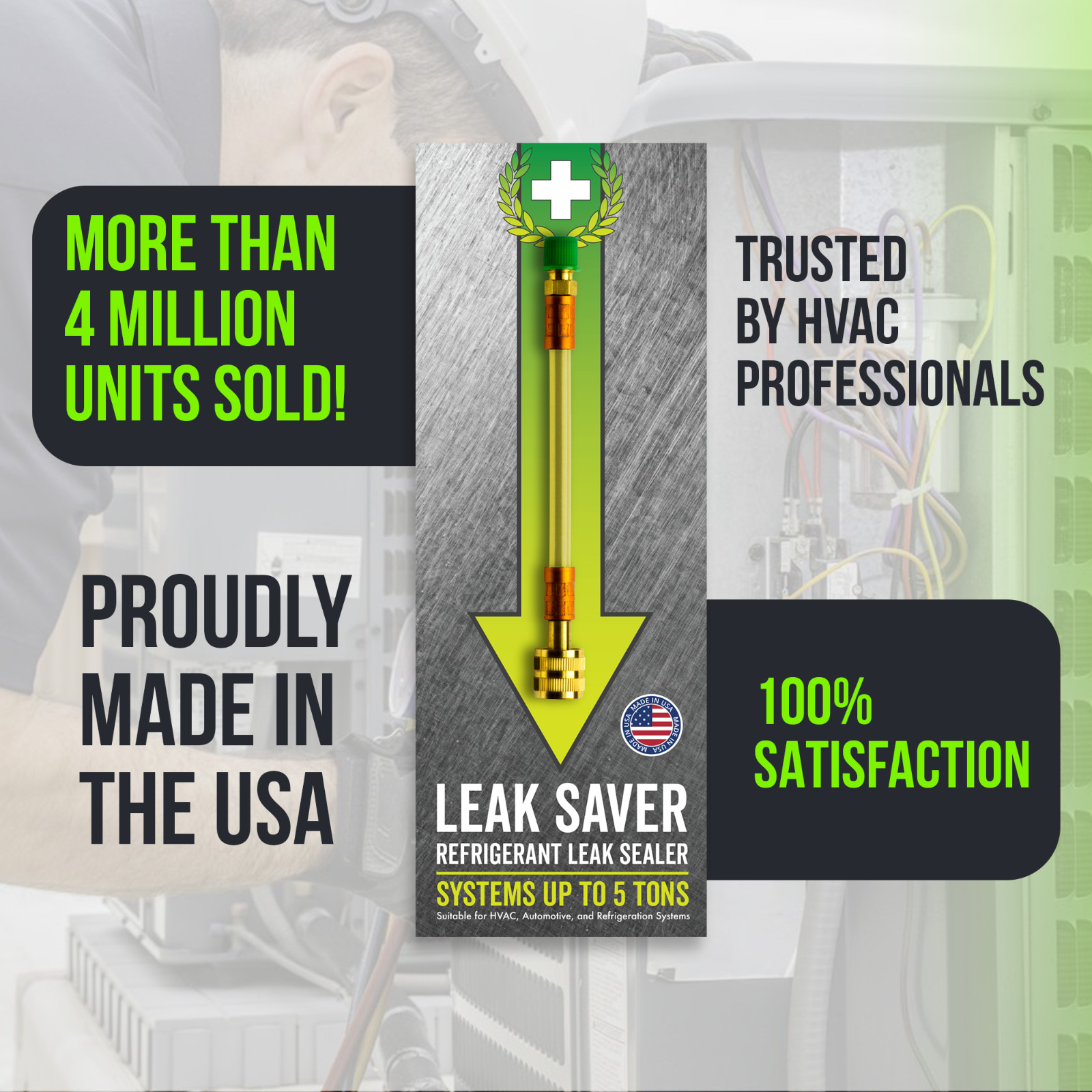 Leak Saver Direct Inject Refrigerant Leak Sealer 6 Pack HVAC & Automotive