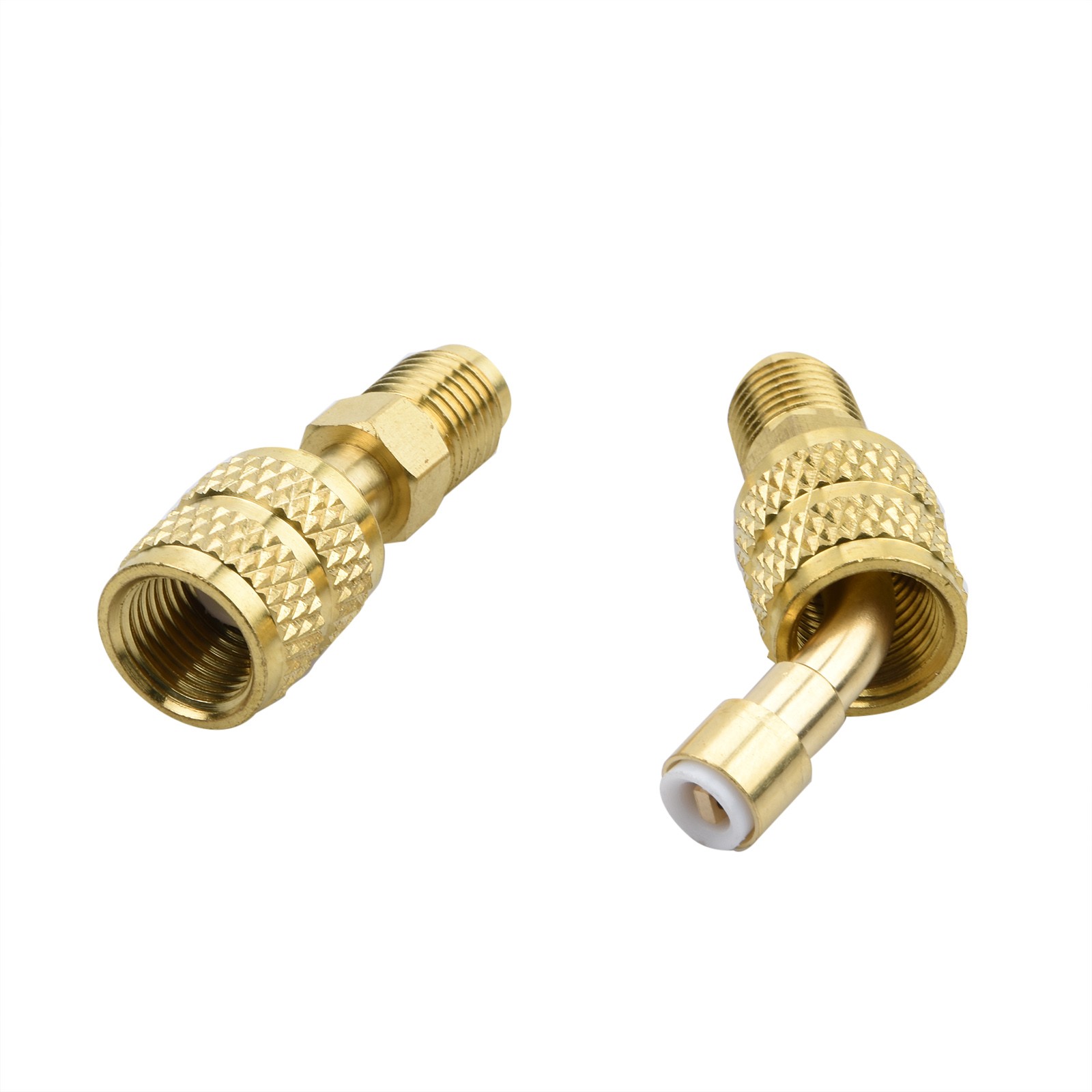 Brass Flare Adapter 5/16 Female to 1/4 Male R410A Mini Split for HVAC Gauge