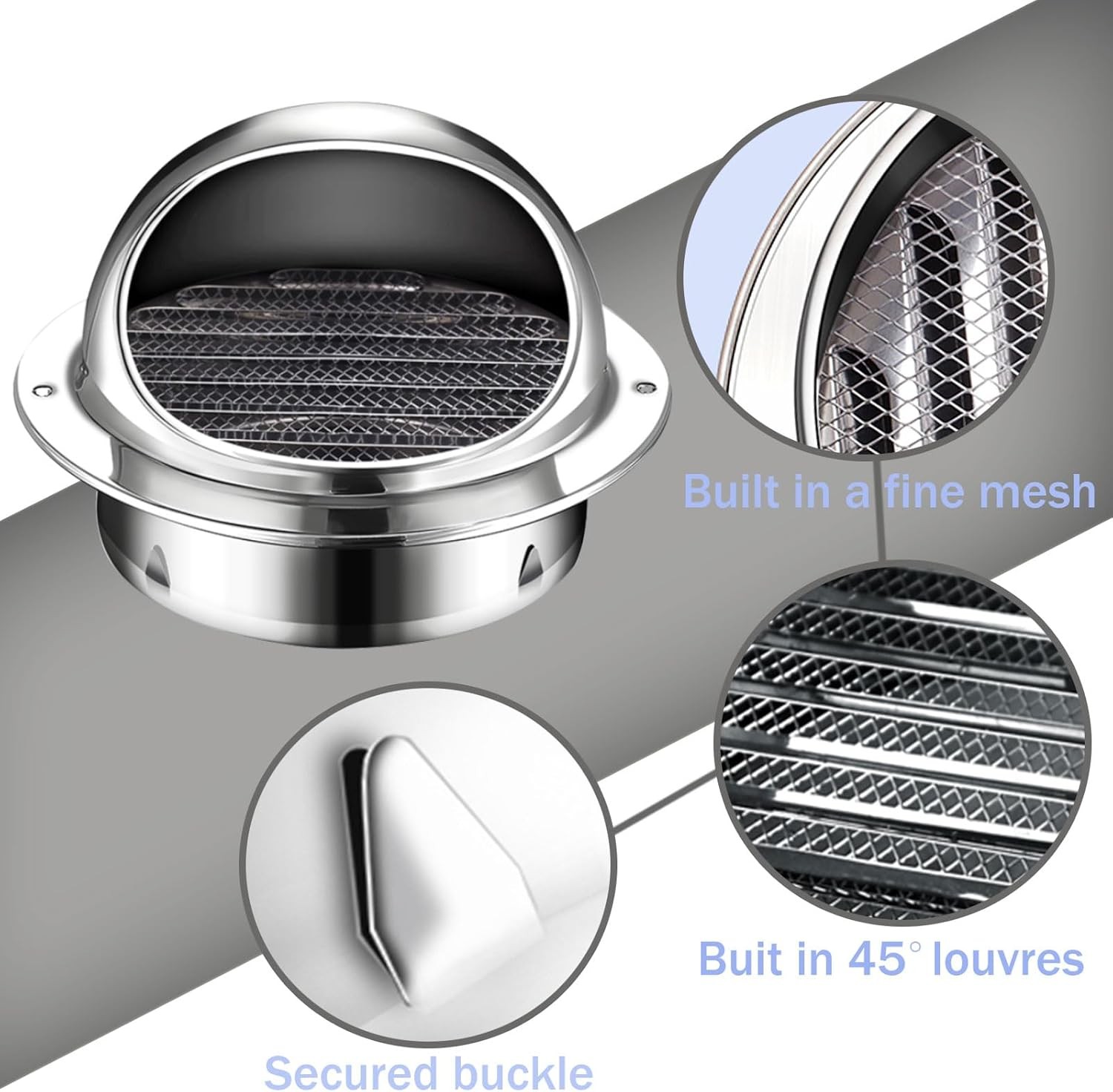 4 Inch Dryer Vent Cover Metal Stainless Steel Round Wall Vent Outside Caps for