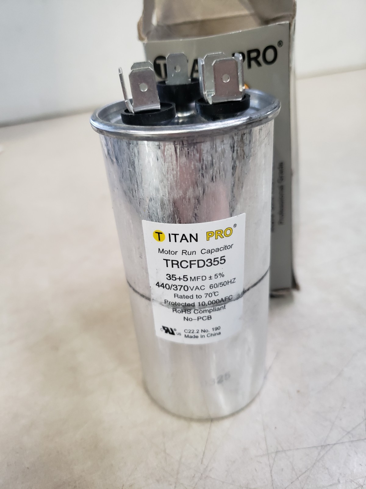 Titan Pro TRCFD355 HVAC Round Dual Run Capacitor 35/5 440/370 HVAC A/C PACKARD