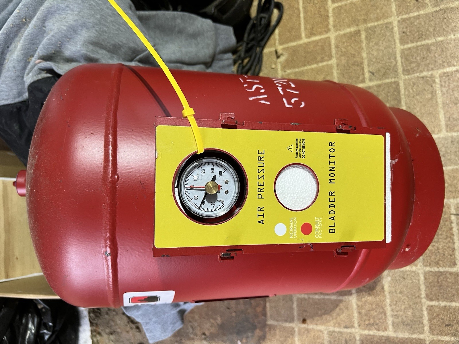 Armstrong AST-20 8 Gal Red Boiler Expansion Tank w/ Gauge Bladder Monitor
