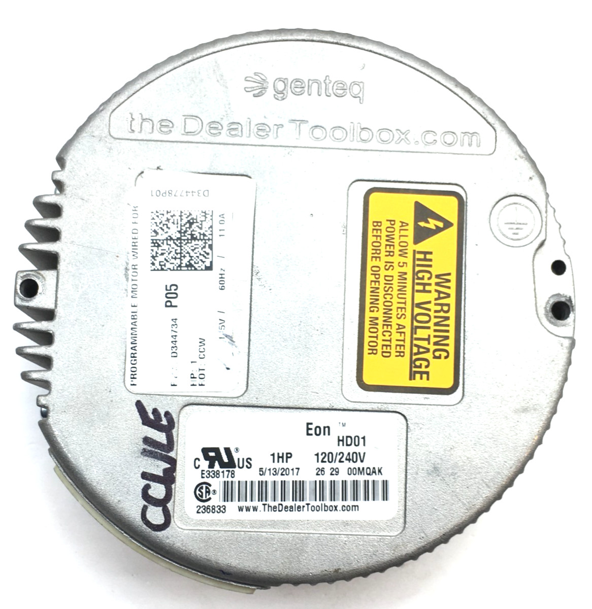 Genteq EON HD01 Module ONLY D344734P05 1HP 115V CCW LE used #Z151