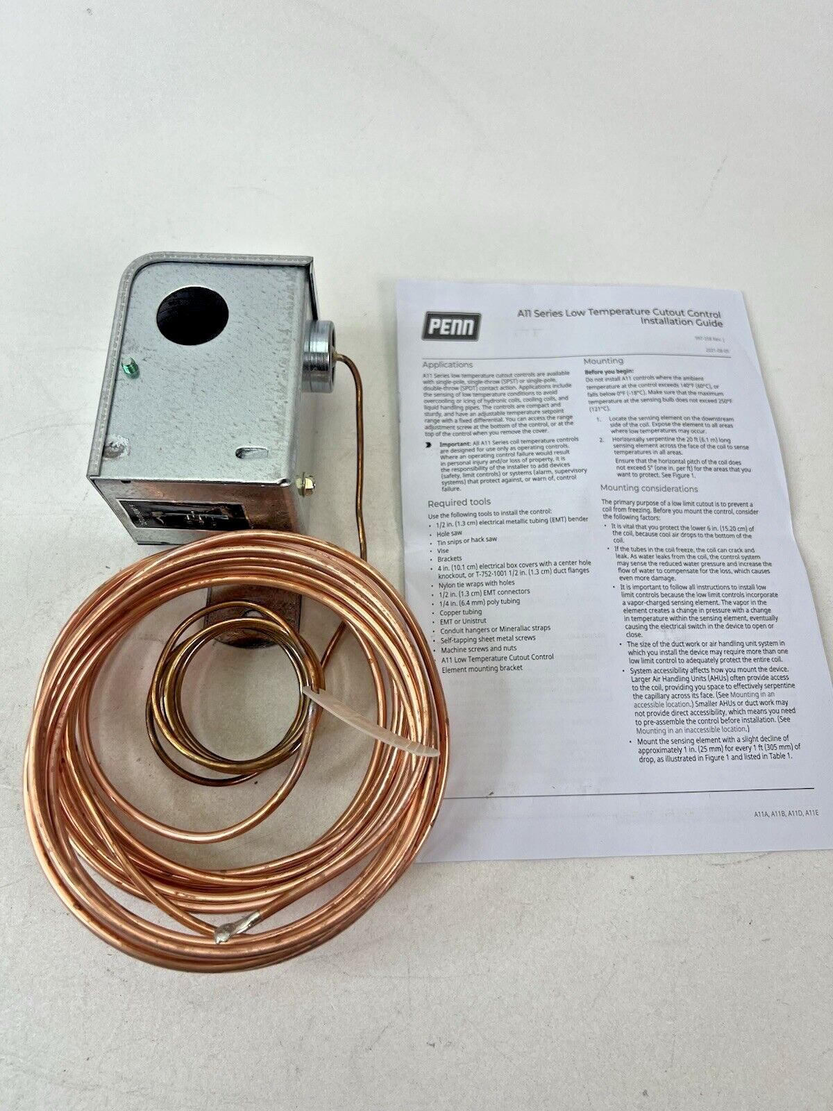 Penn/Johnson Controls (240) A11B-1C Low Temperature Cutout Control w/ Auto Reset
