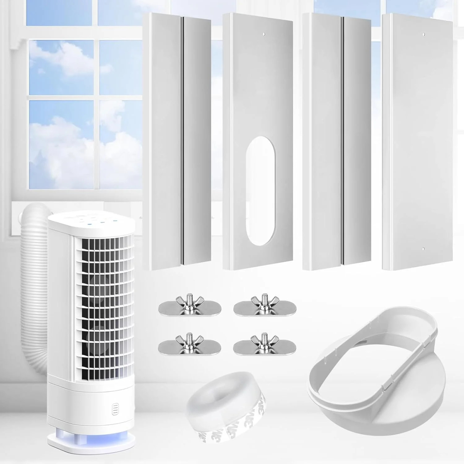 Upgrade Portable ac Window Vent Kit,ac Window Seal Kit,Portable Air Conditioner