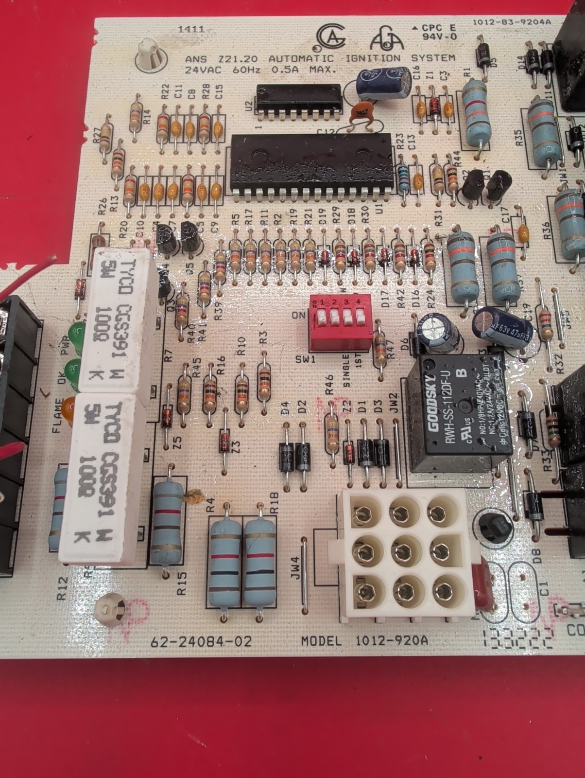 White Rodgers HSCI Furnace Control Board 1012-920A-1 62-24084-02 1012-83-9207A