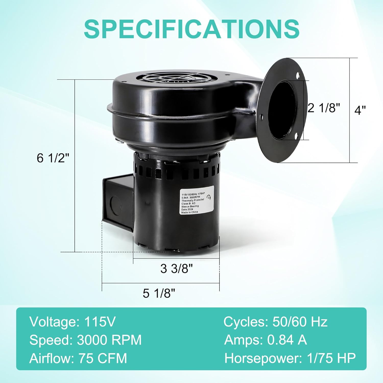 Draft Inducer Blower Motor Replacement for Dayton 1TDP3, 1TDP3A, 4C443, Fasco 50