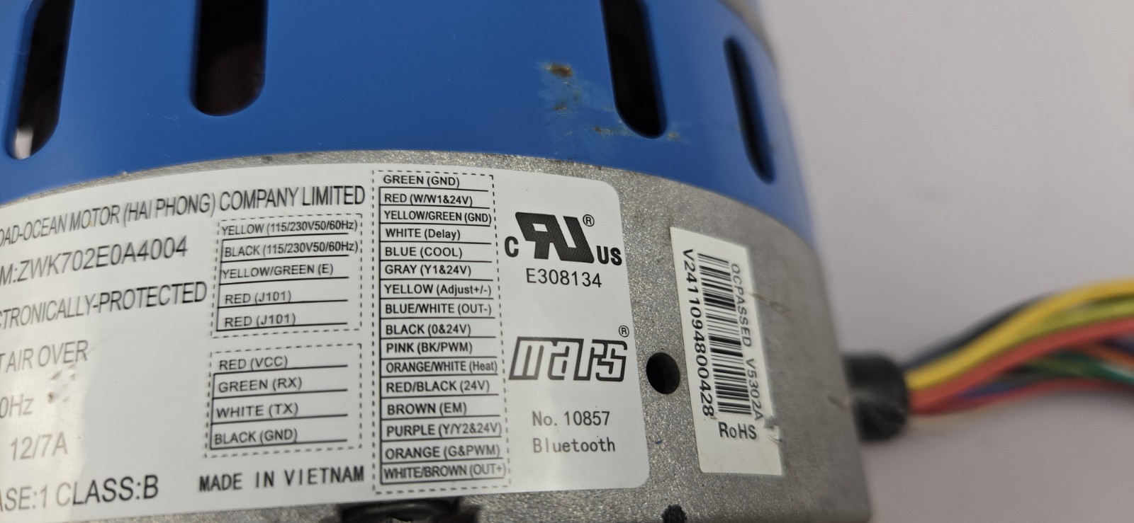 Mars Broad-Ocean 1 HP ECM Universal Replacement Blower Motor 10857 ZWK702E0A4004