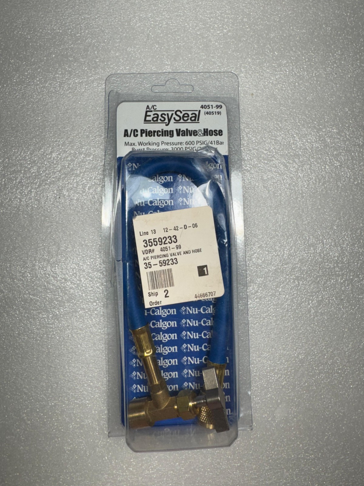 NU-CALGON EASYSEAL 4051-99 A/C PIERCING VALVE & HOSE