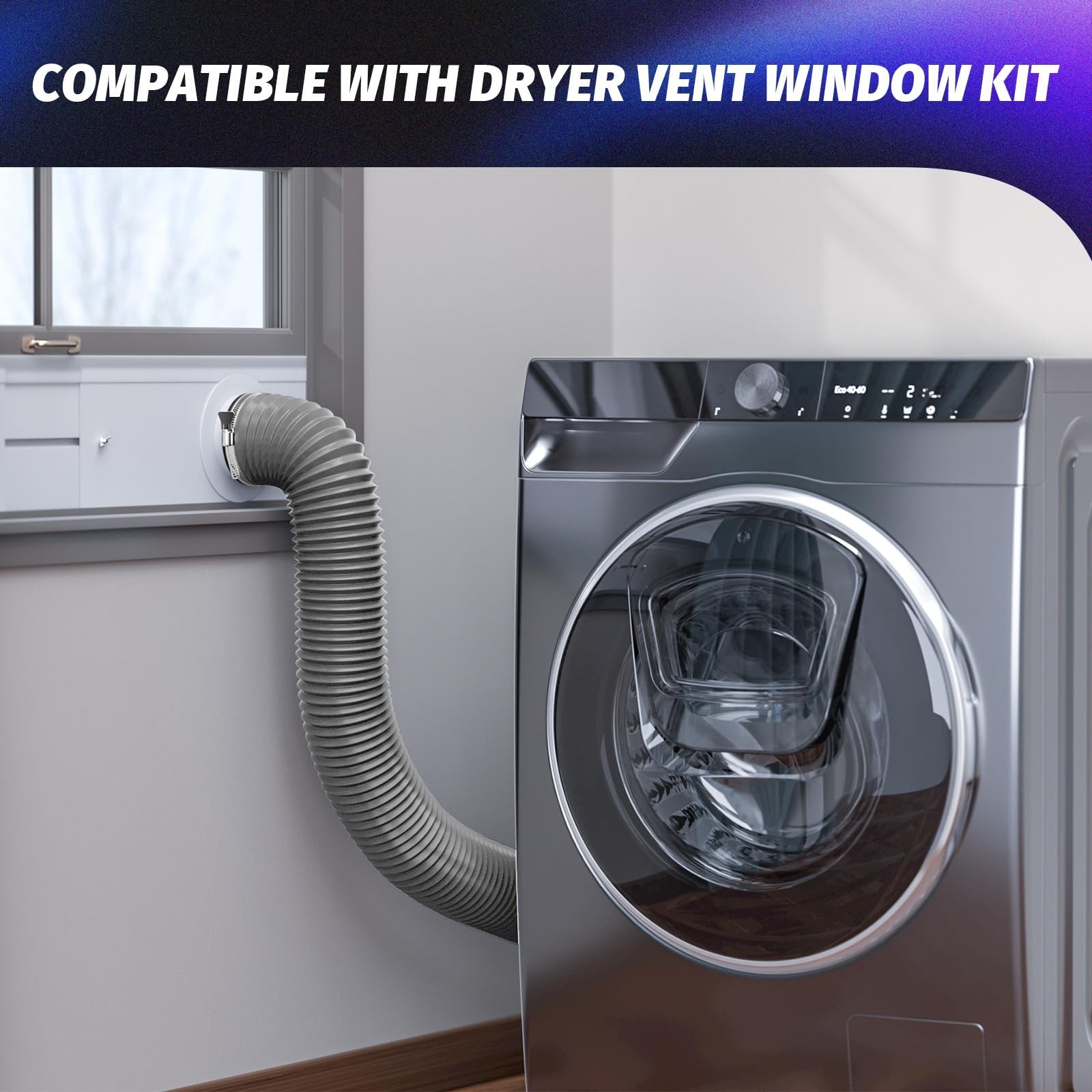 HOXHA 4″ Dryer Vent Hose Dryer Duct, Insulated Air Ducting Flexible Exhasut H…