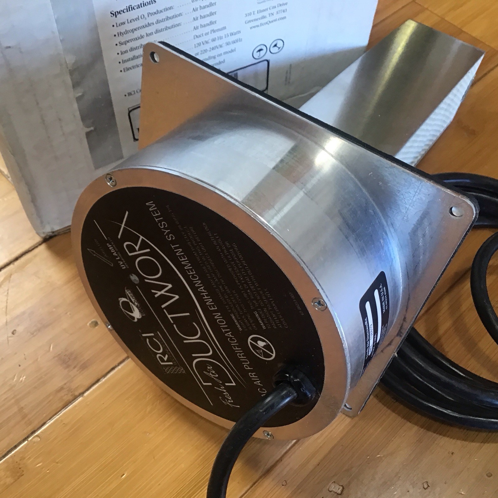 Fresh Air Ductworx HVAC Air Purification Enhancement System UV Light, Working!