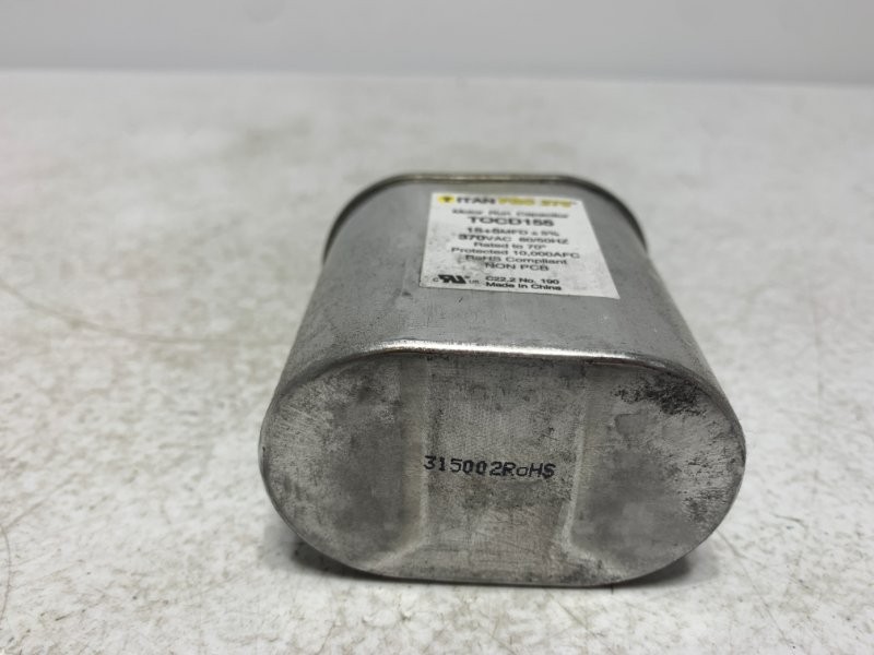 Titan Pro TOCD155 Motor Run Capacitor 15/5 MFD 370VAC Oval
