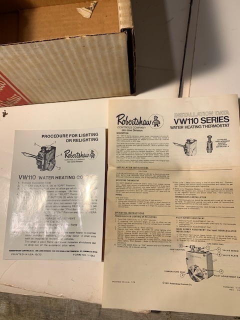 Robert Shaw – New in Box – 110-325 Domestic Water Heating Control E.C.O. System