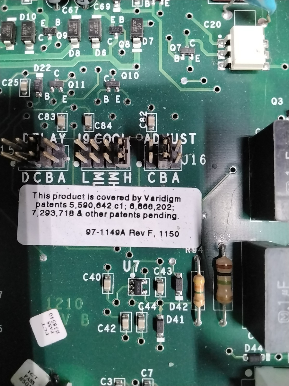 USED CONTROL BOARD FOR VARIDIGM FURNACE PT# 97-1149A REV E FREE SHIPPING
