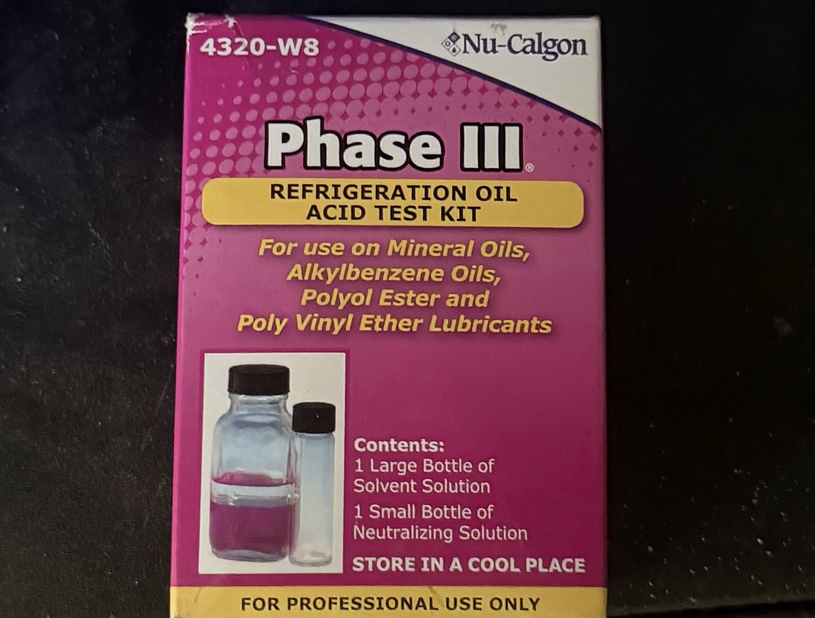 Nu-Calgon Phase III Refrigeration Oil Acid Test Kit MPN 4320-W8