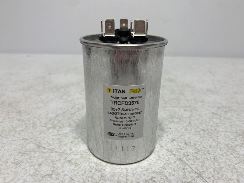 Titan Pro TRCFD3575 Run Capacitor 35+7.5 MFD 440/370V