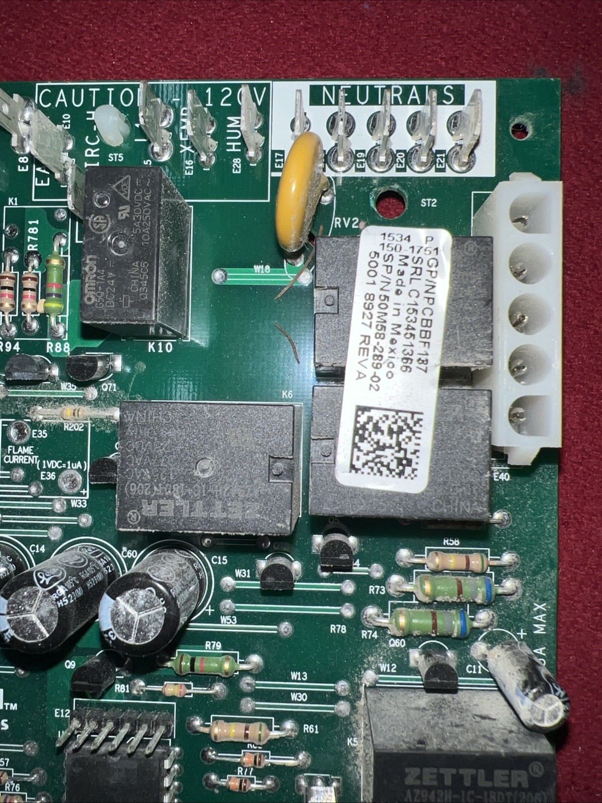 EMERSON PCBBF137 50M58-289-02 Control Circuit Board 59-5043 REV F