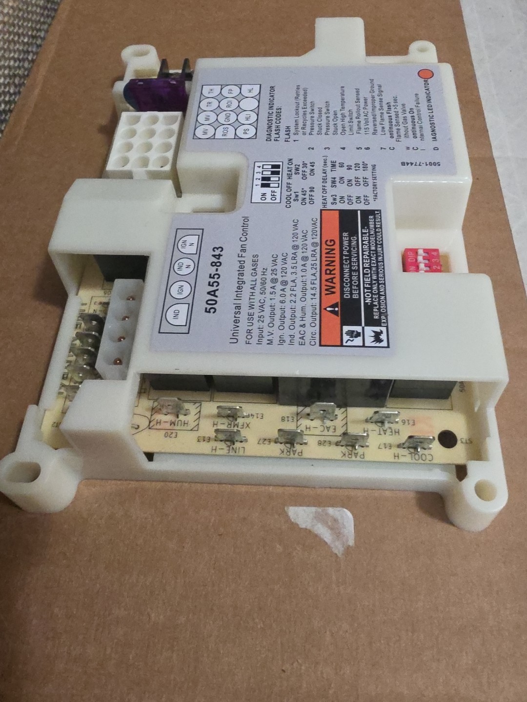 50A55-843 Ignition Control Module Universal Furnace Control Board Lennox White-R