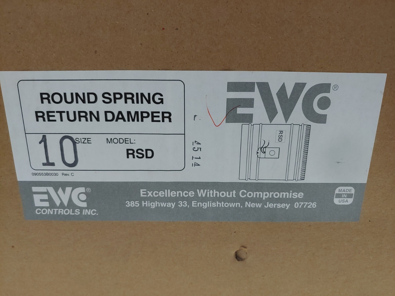 EWC 10″ RSD ROUND SPRING RETURN DAMPER