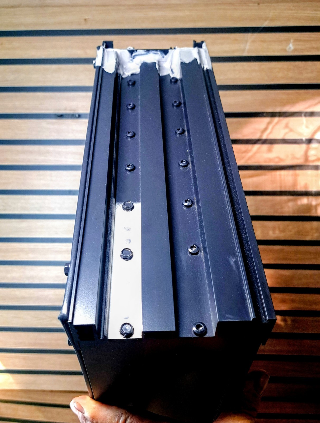 Black Industrial Louver 39.5x15x5 AMCA Vertical Blade Wind Driven Rain Vent NEW