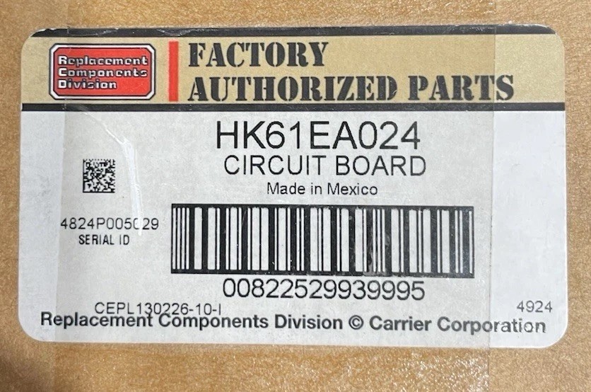 Carrier Bryant Payne HK61EA024 OEM Circuit Board Air Handler Fan Coil PCB