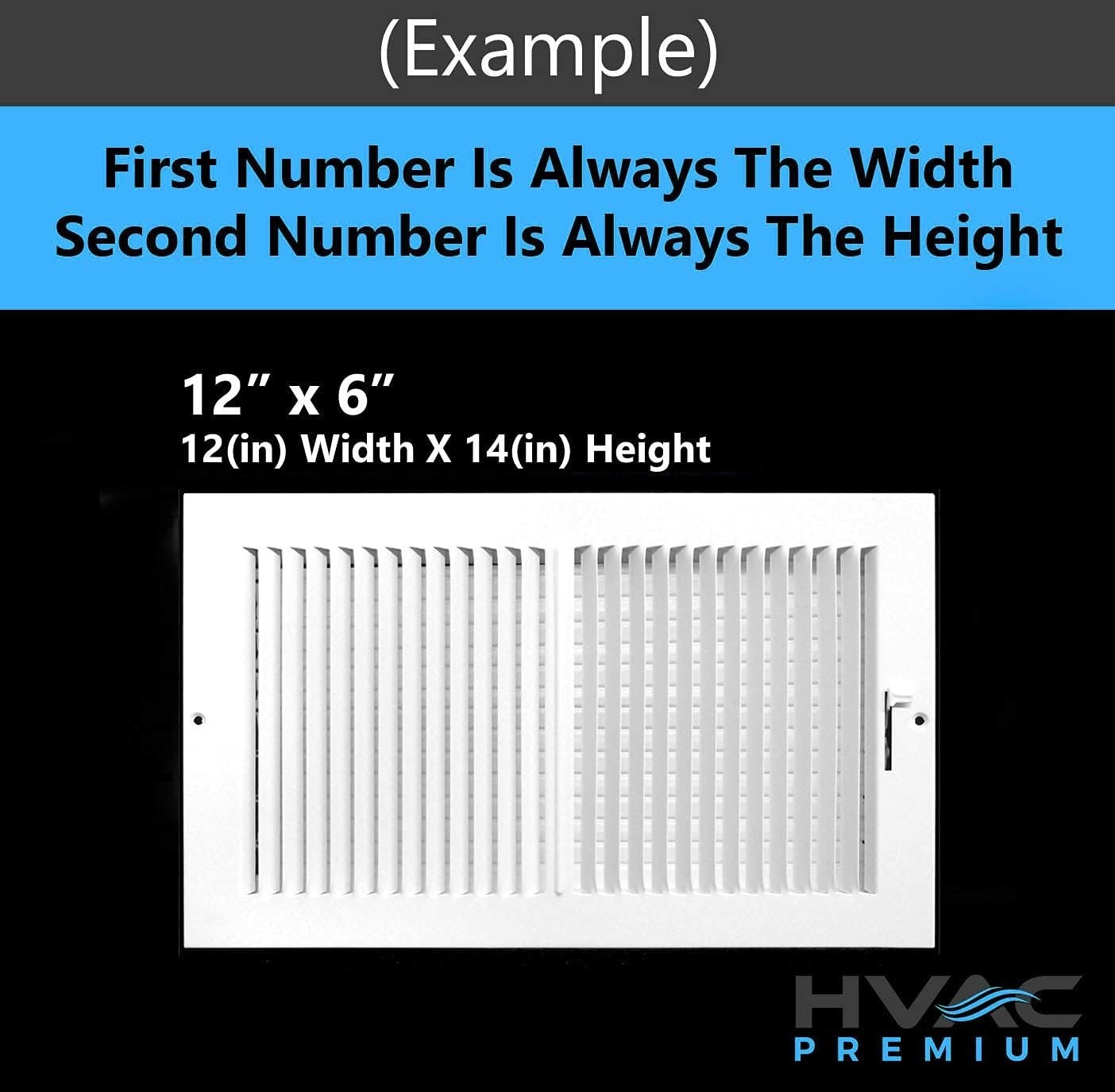 HVAC Premium 16” X 8” 2-Way-Vertical AIR Supply Grille – Vent Cover & Diffuser