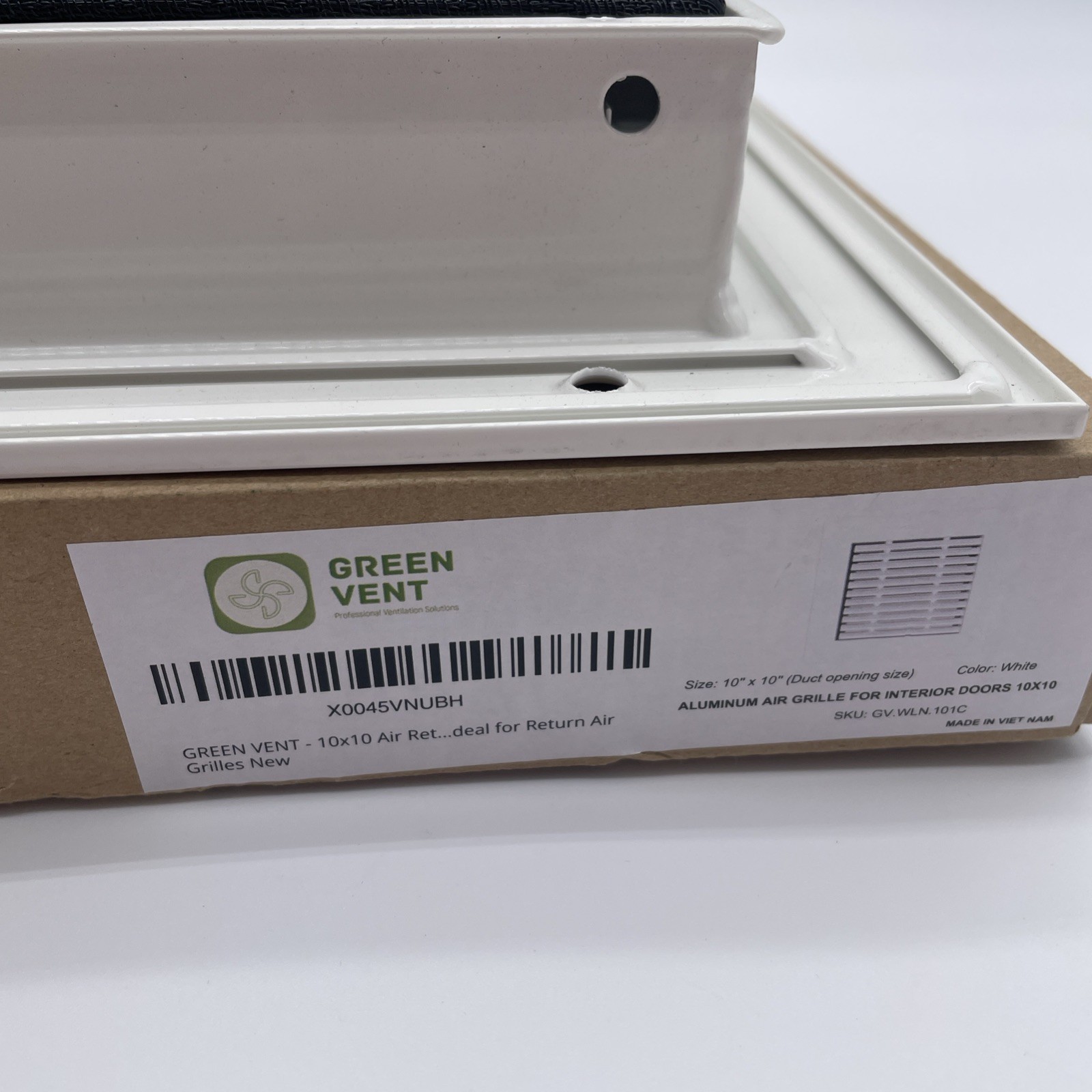 10” x 10” Air Return Grille Duct Opening Air Vent Cover with Pre- Filter, White