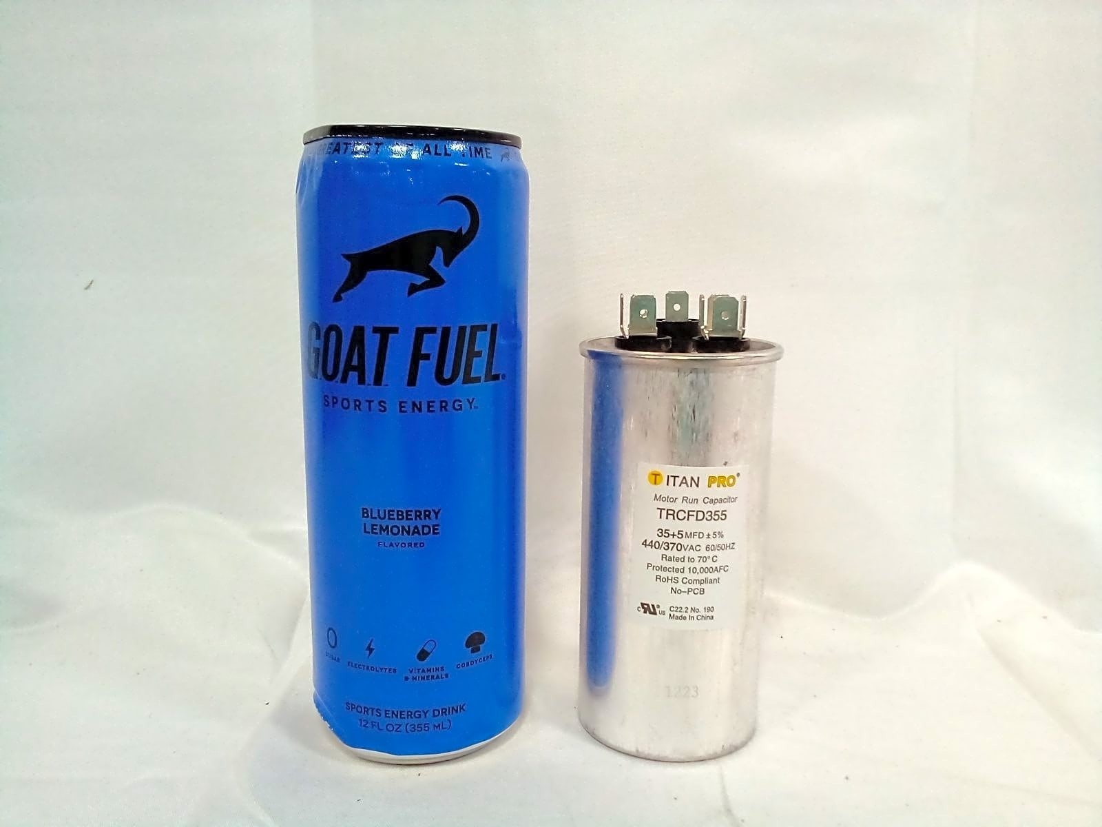 Titan Pro TRCFD355 Round Dual Motor Run Capacitor 35+5 MFD 440/370VAC