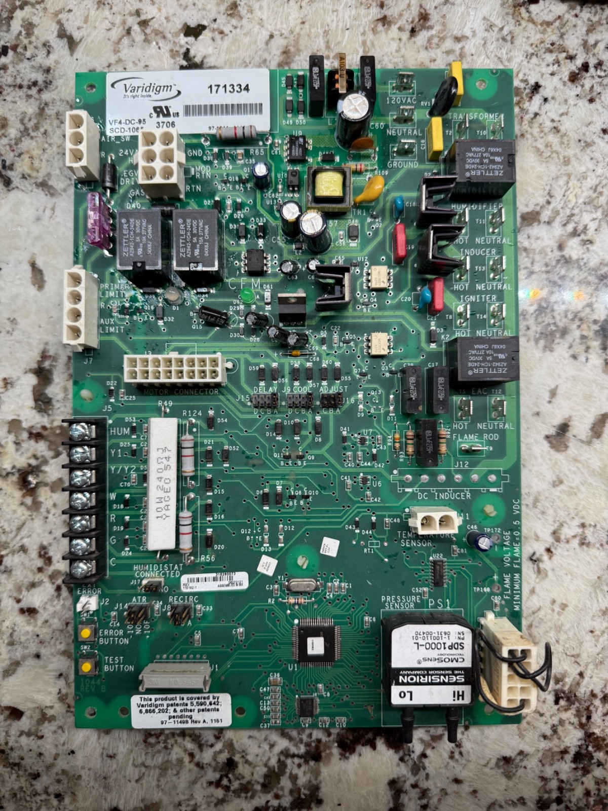 Varidigm Furnace Control Circuit Board VF4-DC-95 SCD-1065 171334 97-1044 1144