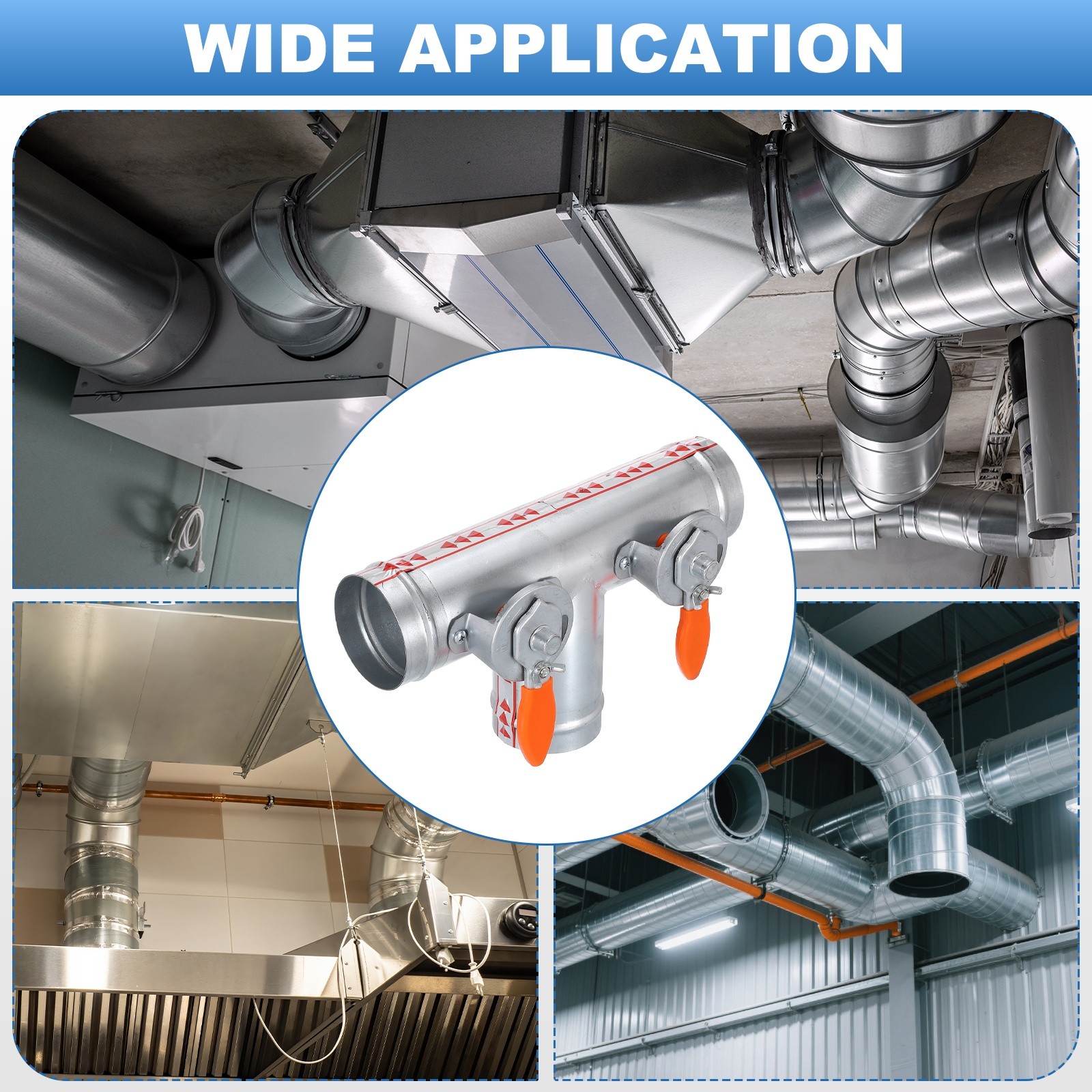 3 Inch OD 3 Way Splitter T-Shaped Manual Volume Damper for Vents Fans